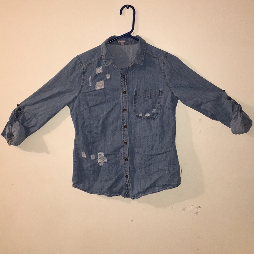 Denim button up